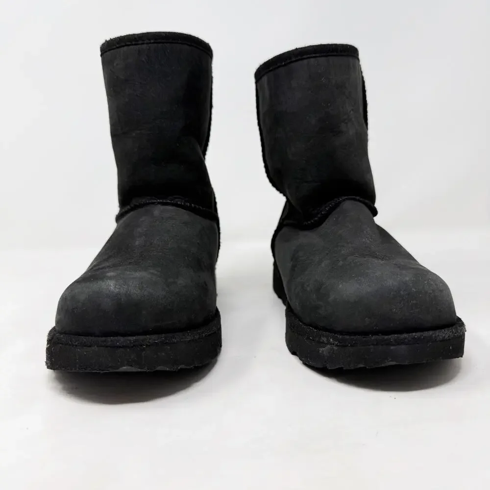 [UGG] Black Classic II Waterproof Suede Winter Boots Cozy Shearling Kids Size 3